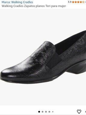 Walking Cradles Black Embossed Slip-On Loafer with Low Heel